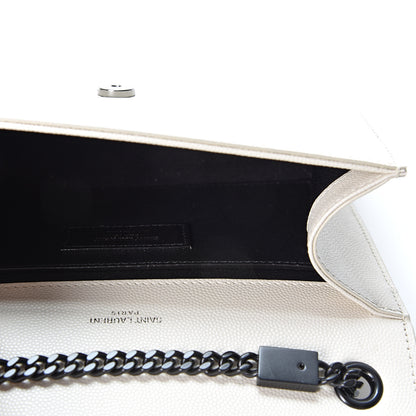 Saint Laurent Grain De Poudre Small Monogram Kate Satchel Porcellana Black 4 of 9