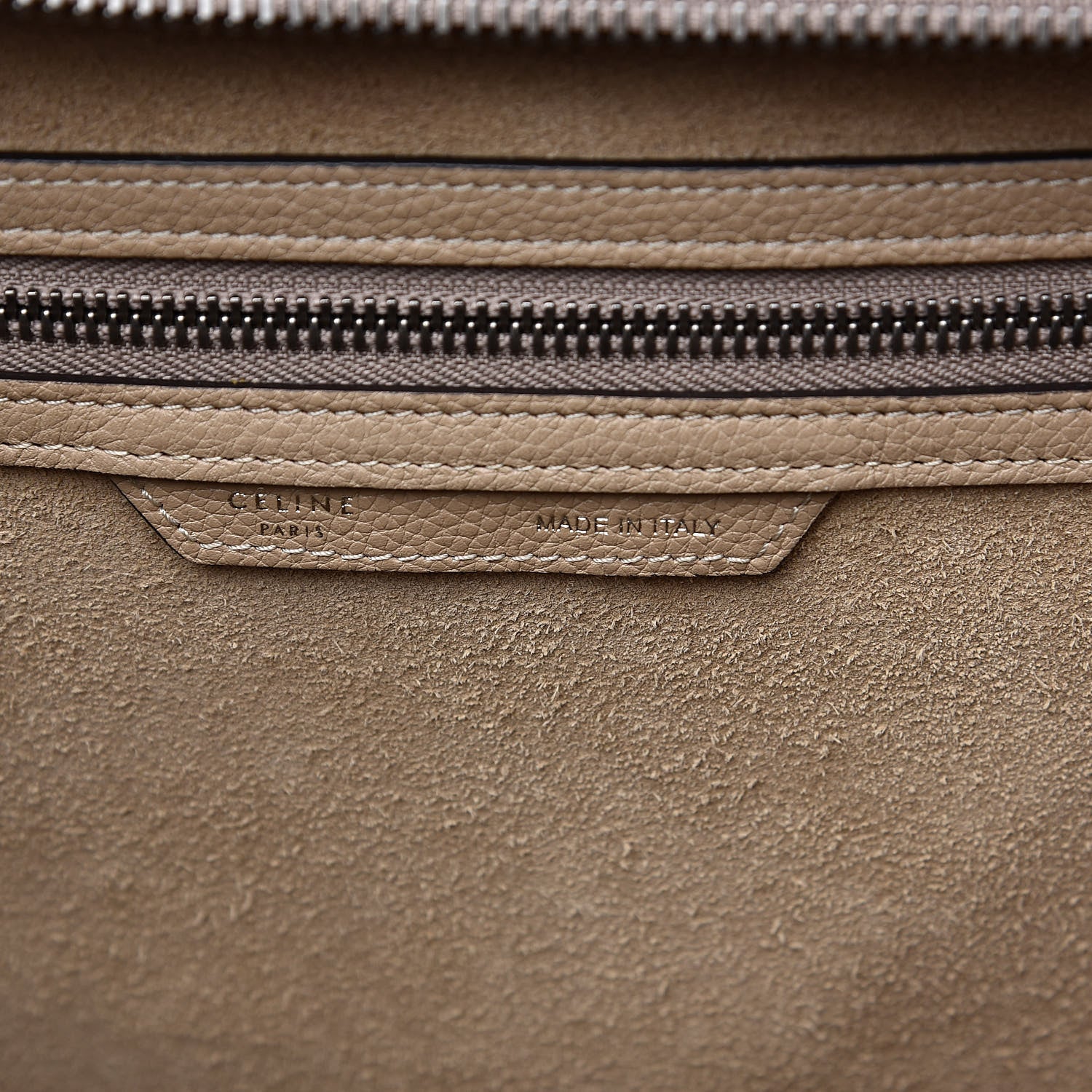 Celine Drummed Calfskin Mini Luggage Dune 6 of 13