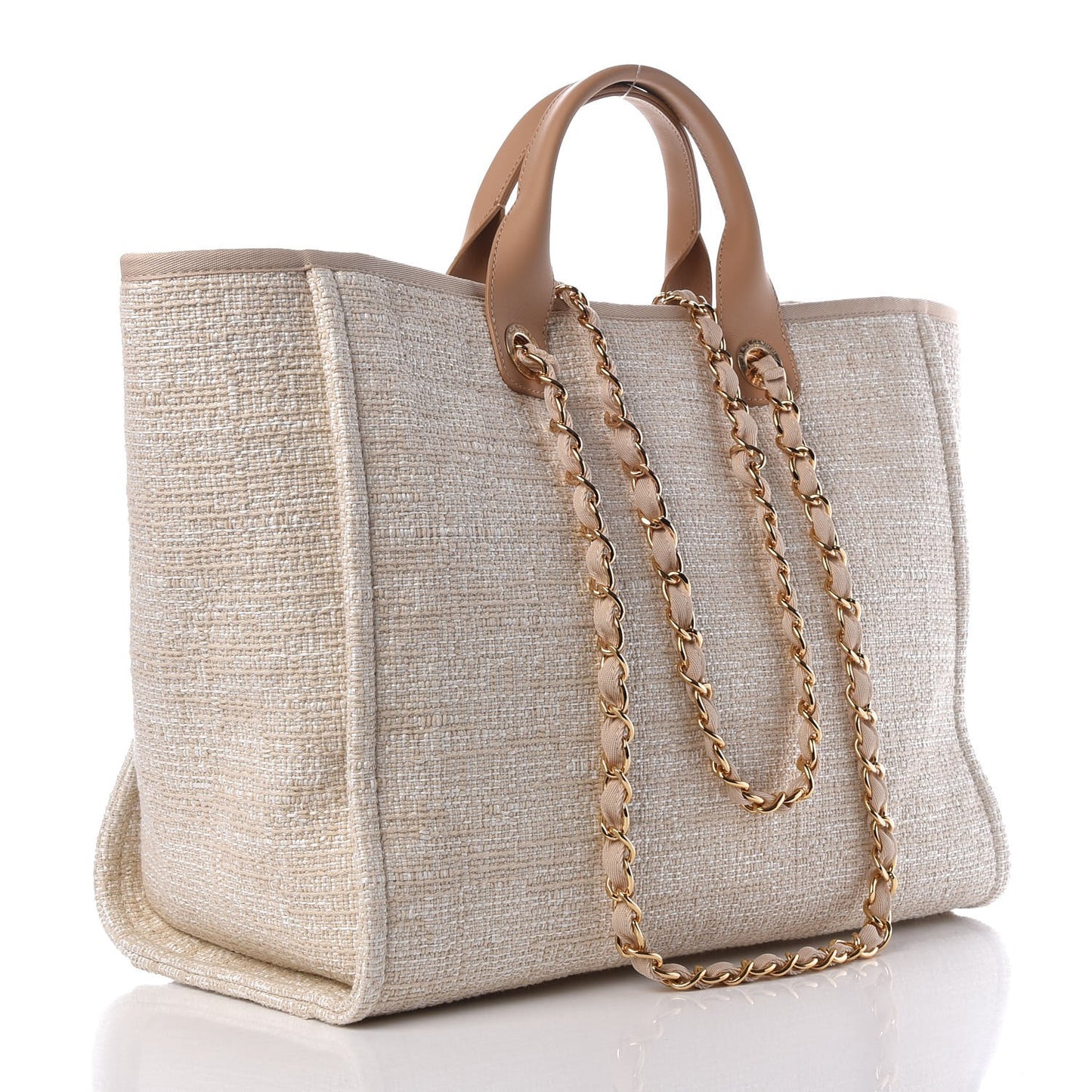 Canvas Large Deauville Tote Light Beige