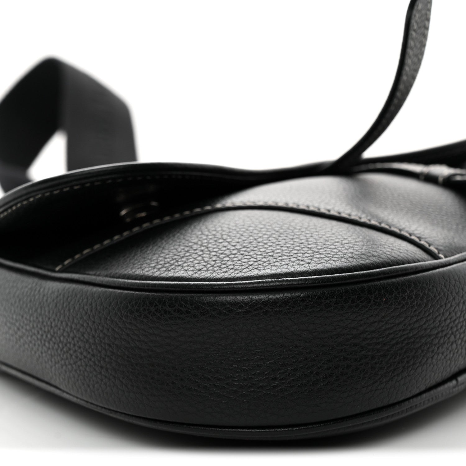 Christian Dior Grained Calfskin Mens Saddle Bag Black 9 of 10