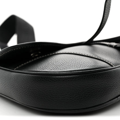Christian Dior Grained Calfskin Mens Saddle Bag Black 9 of 10
