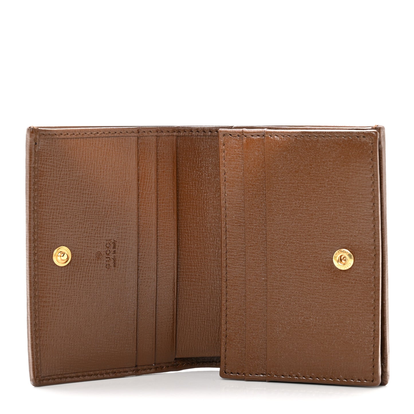 GG Supreme Monogram Horsebit 1955 Card Case Wallet Beige Ebony Brown Sugar