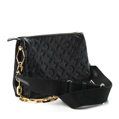 Louis Vuitton Lambskin Embossed Monogram Coussin PM Black 3 of 11