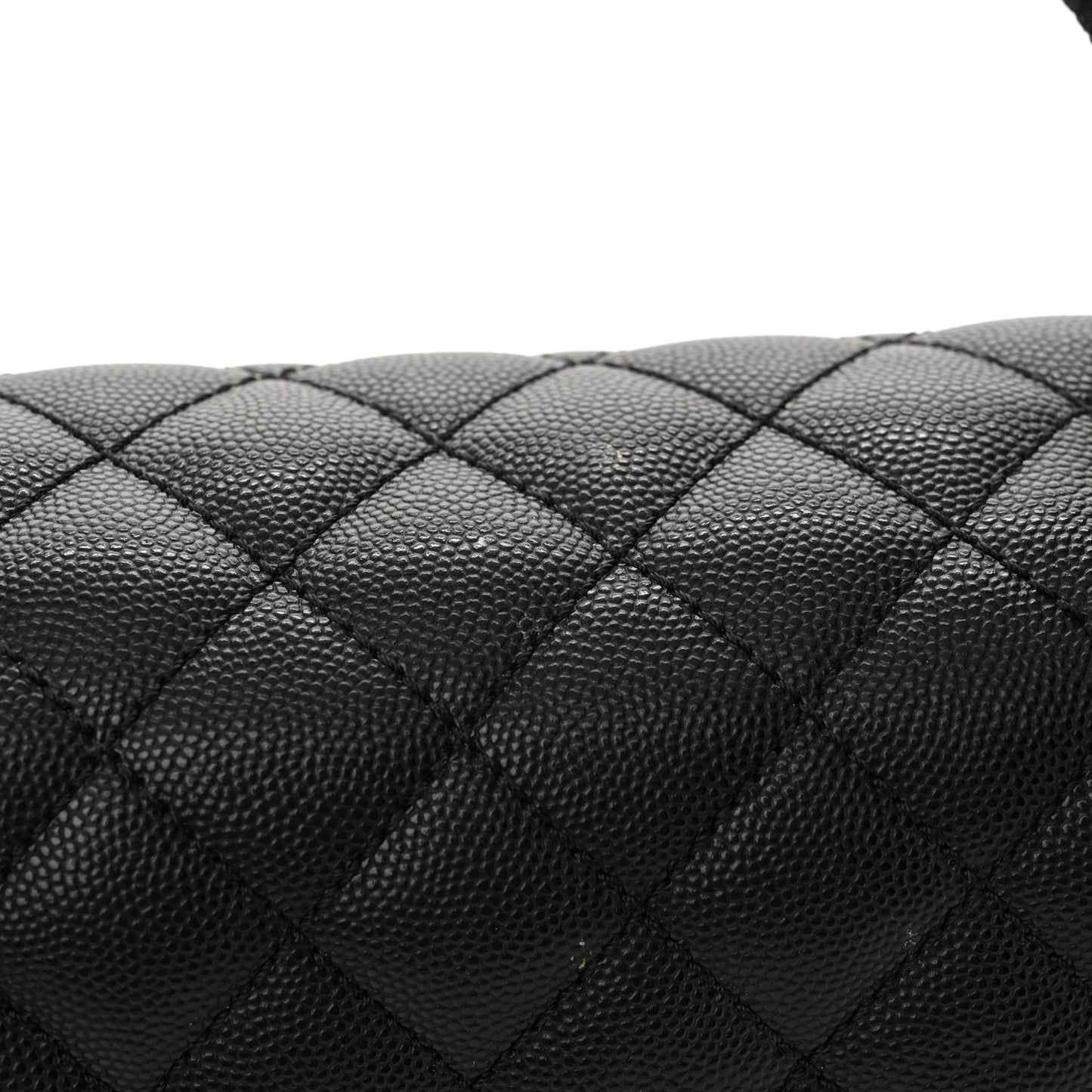 Caviar Quilted Small Coco Handle Flap Black