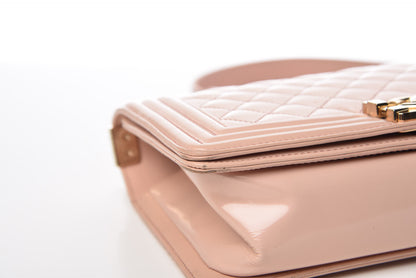 Chanel Patent Calfskin Quilted Medium Boy Flap Light Pink 11 of 15