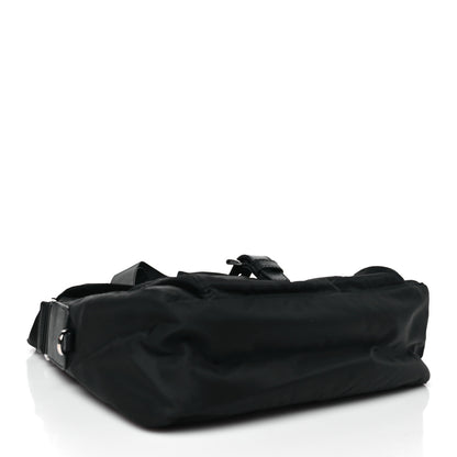 Prada Re-Nylon Vela Saffiano Pocket Single Buckle Messenger Shoulder Bag Black 4 of 9