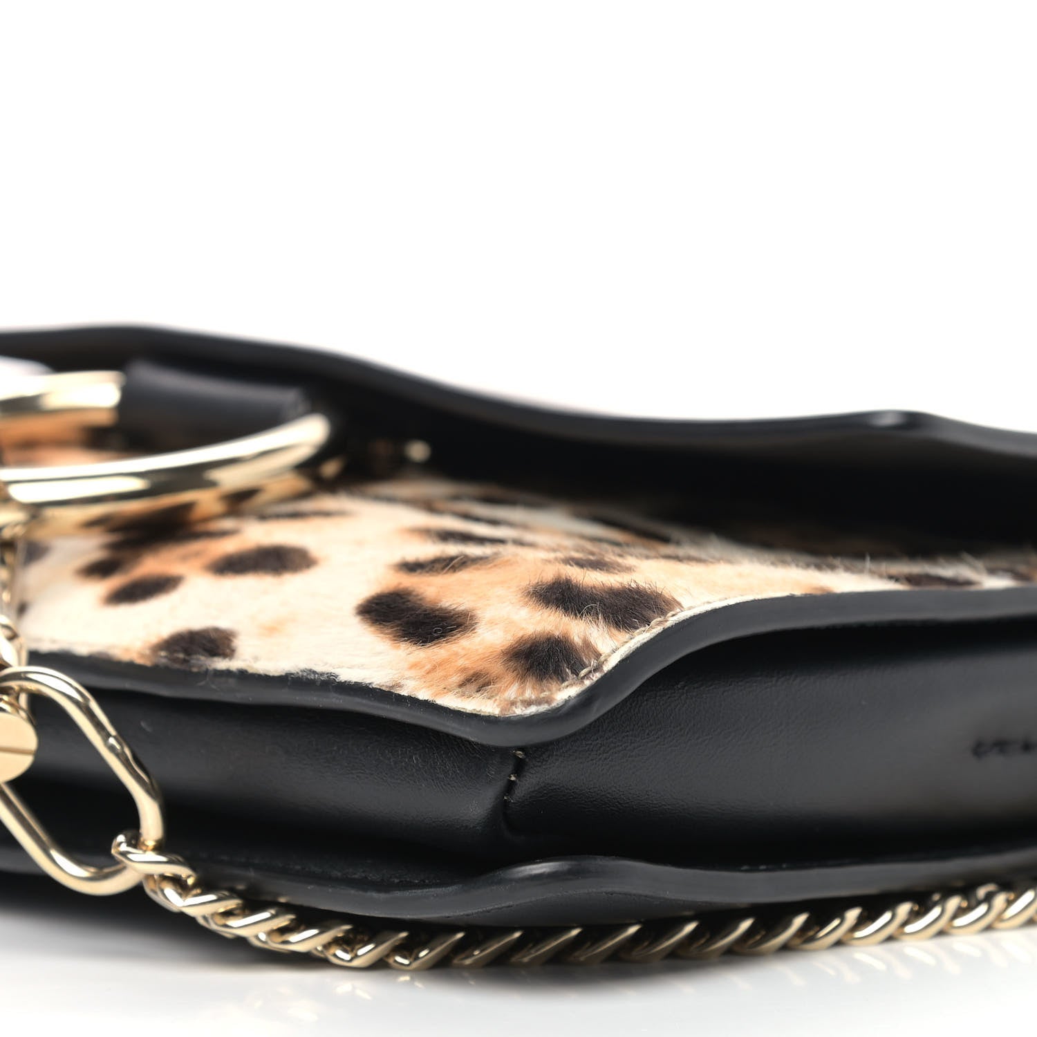 Chloe Calfskin Pony Hair Leopard Print Small Faye Shoulder Bag Abstract White 8 of 8