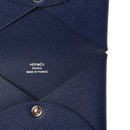 Hermes Epsom Calvi Card Case Bleu Saphir 6 of 7