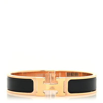 Hermes Enamel Narrow Clic Clac H Bracelet PM Black 1 of 6