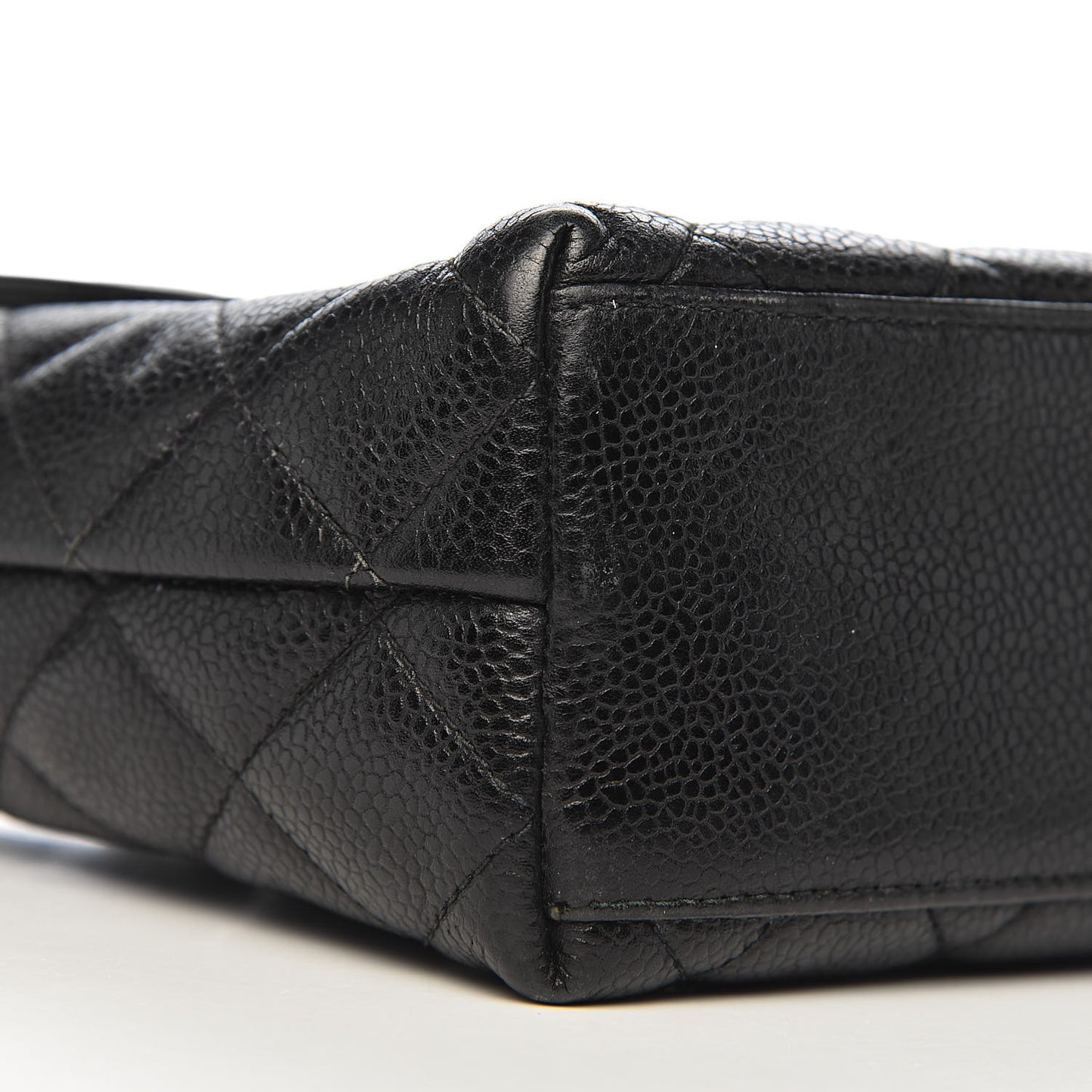 Caviar Quilted Flap Shoulder Bag Black