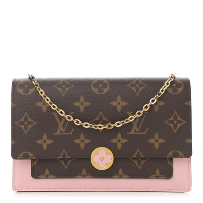 Louis Vuitton Monogram Flore Chain Wallet Rose Ballerine 1 of 9