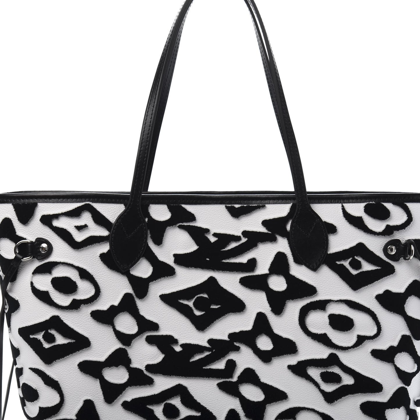 X UF Tufted Monogram Neverfull MM Black White