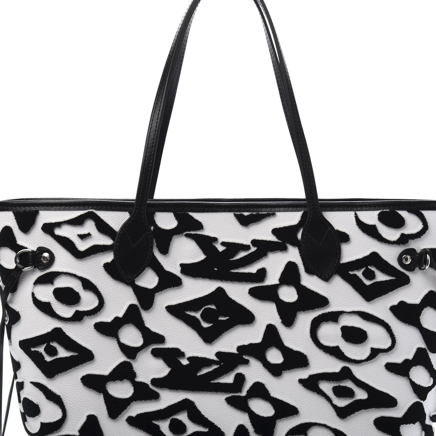 Louis Vuitton X UF Tufted Monogram Neverfull MM Black White 10 of 11