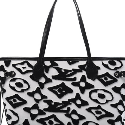 Louis Vuitton X UF Tufted Monogram Neverfull MM Black White 10 of 11