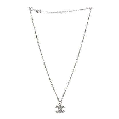 Chanel Crystal Timeless CC Necklace Silver 3 of 4