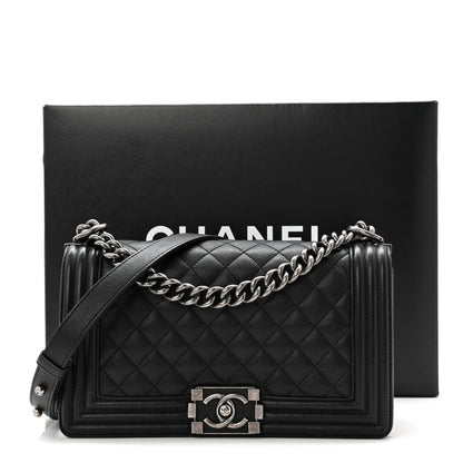 Chanel Grained Calfskin Quilted Medium Boy Flap Black 11 of 11