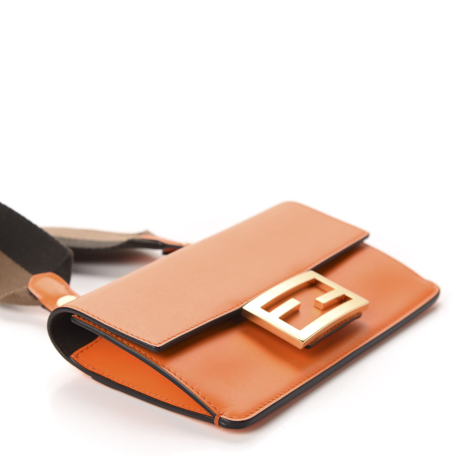 Fendi Vitello King Mini Flat Baguette Orange 3 of 10