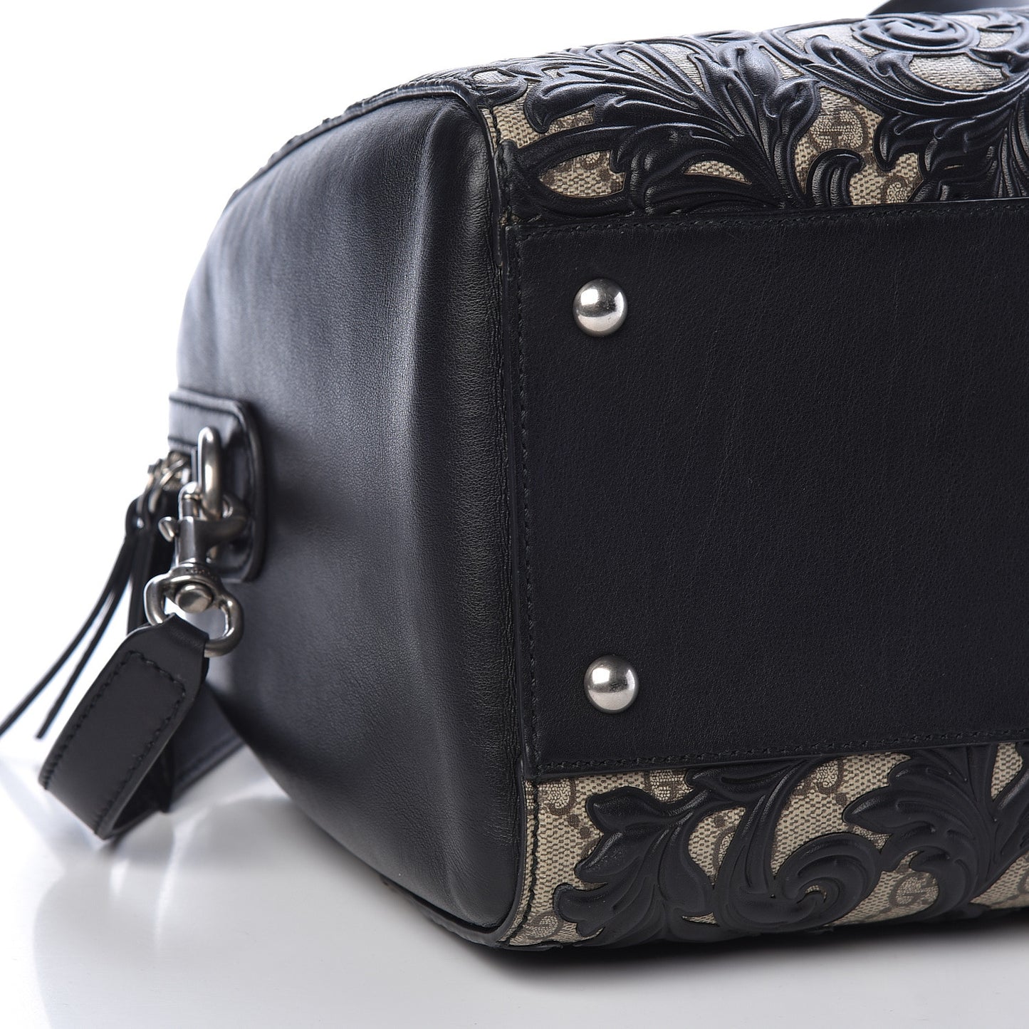 GG Supreme Monogram Arabesque Medium Boston Black