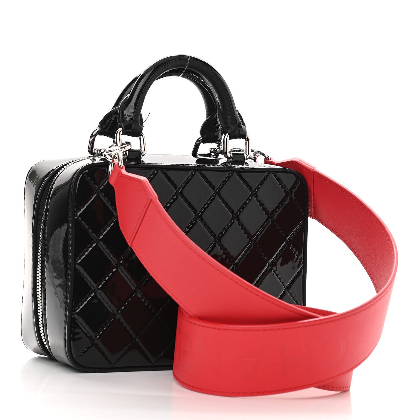 Patent Quilted Travel Kit Vanity Case Black