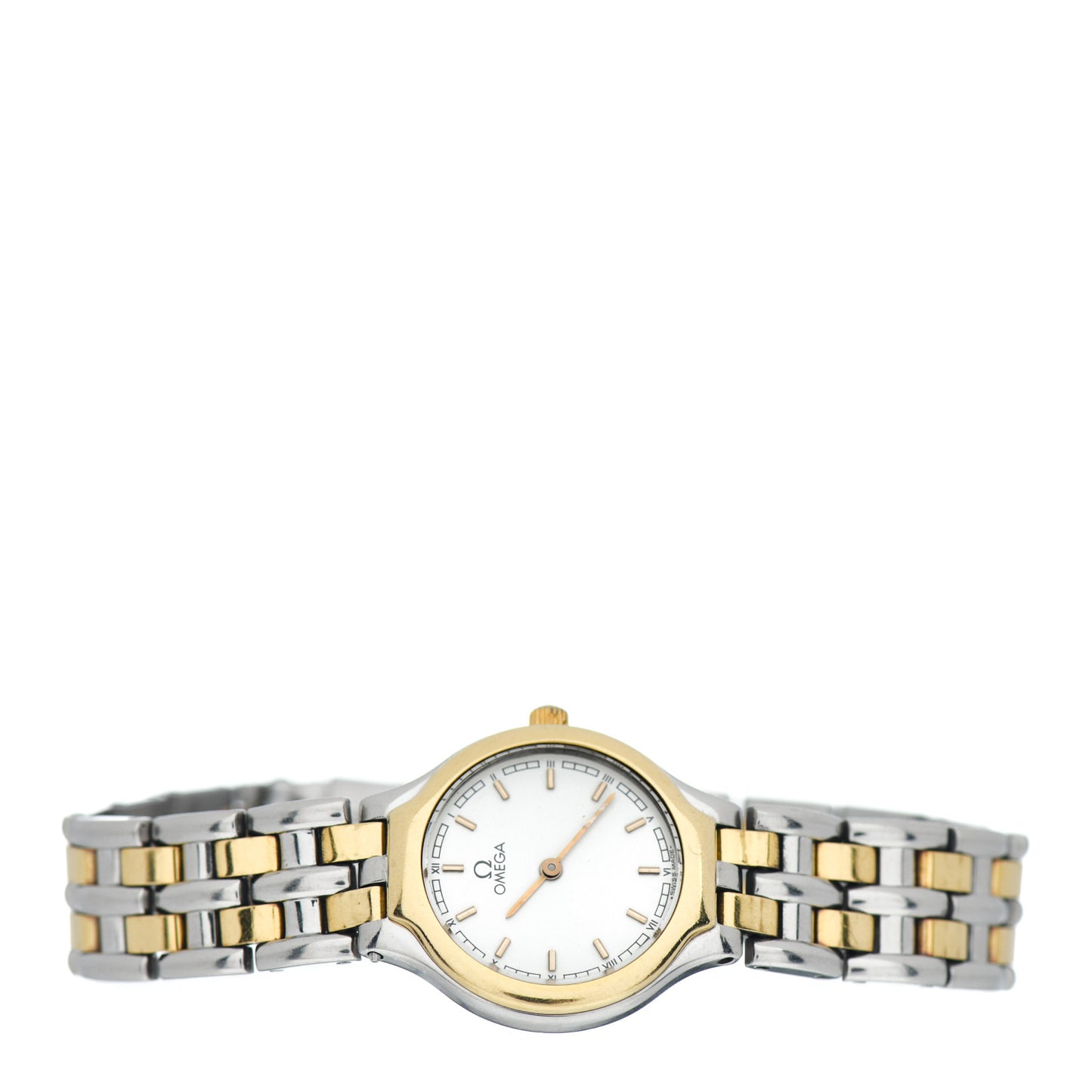 Stainless Steel 18K Yellow Gold 23mm De Ville Quartz Watch White 795.0901