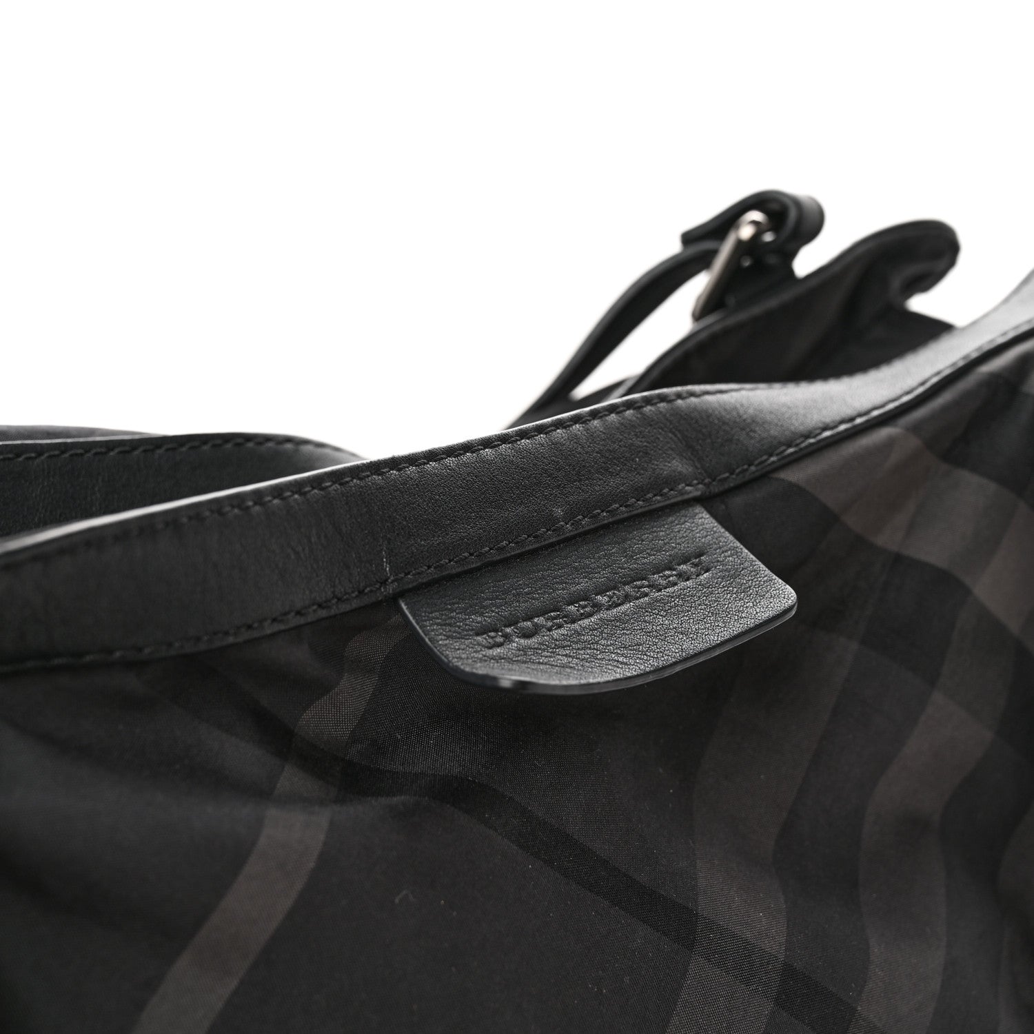 Burberry Nylon Check Small Buckleigh Packable Tote Charcoal 17 of 17