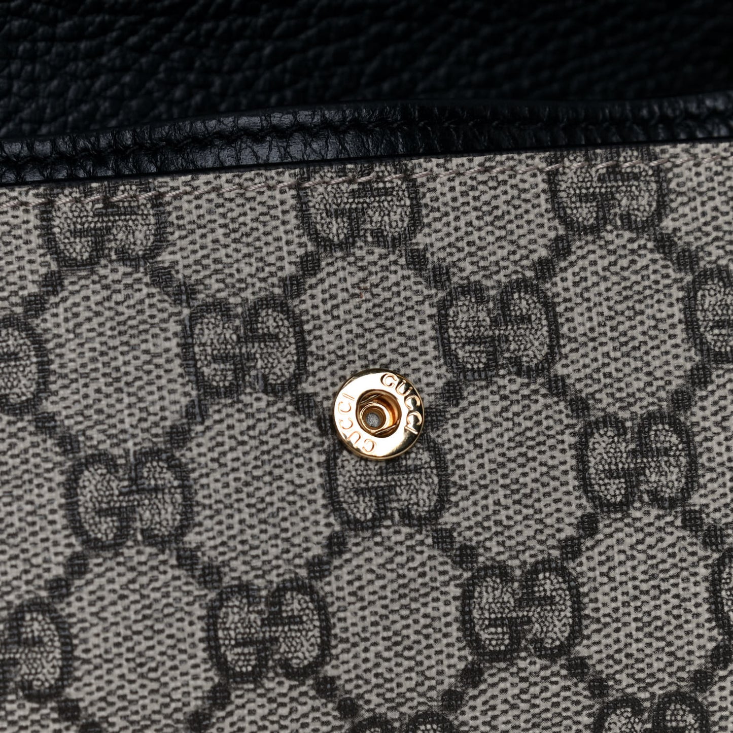 Dollar Calfskin GG Supreme Monogram Petite GG Marmont Wallet Chain Bag Black Beige Ebony