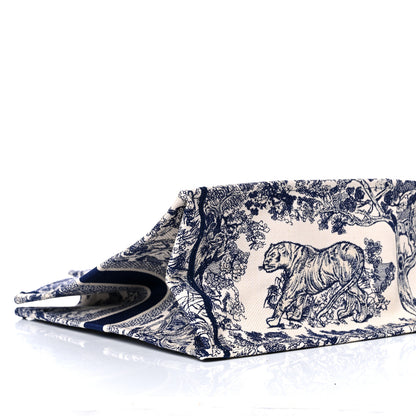 Christian Dior Canvas Embroidered Large Dioriviera Toile De Jouy Book Tote Blue 7 of 8