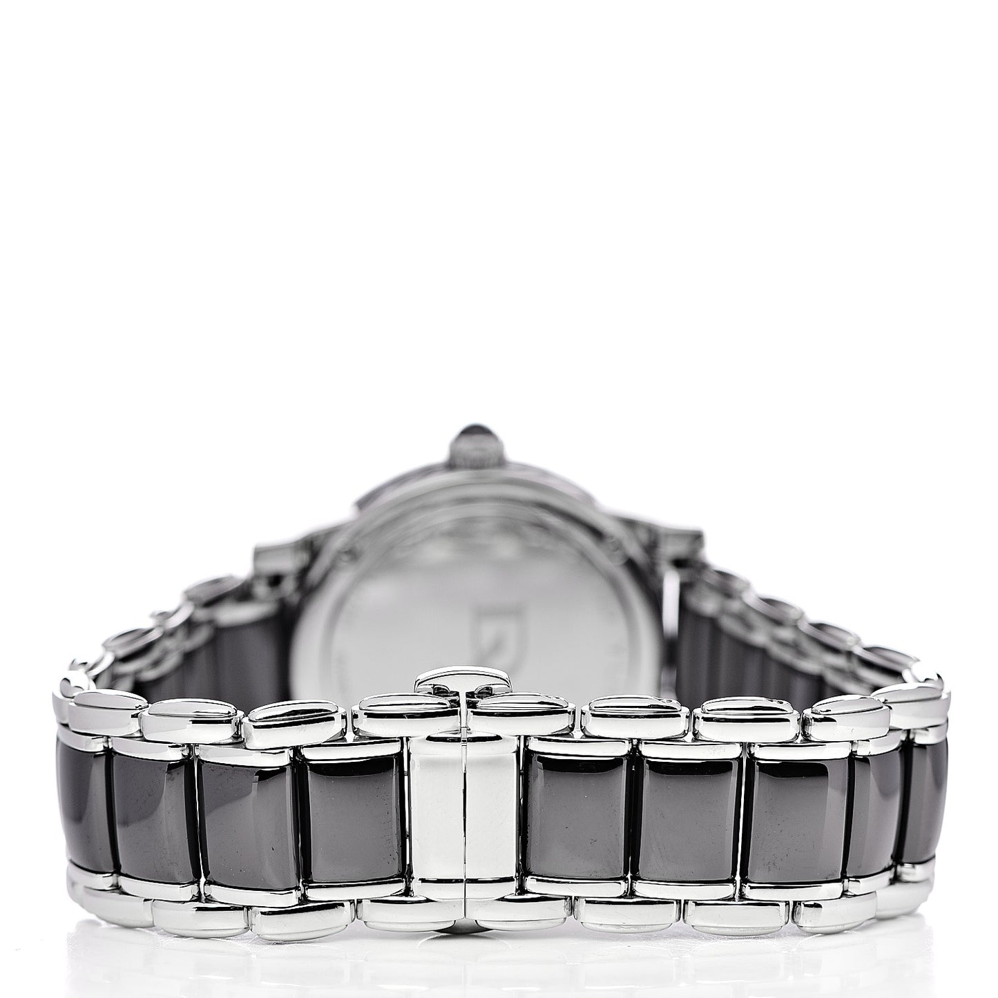Stainless Steel Ceramic Diamond 30mm Classic Quartz Watch Black