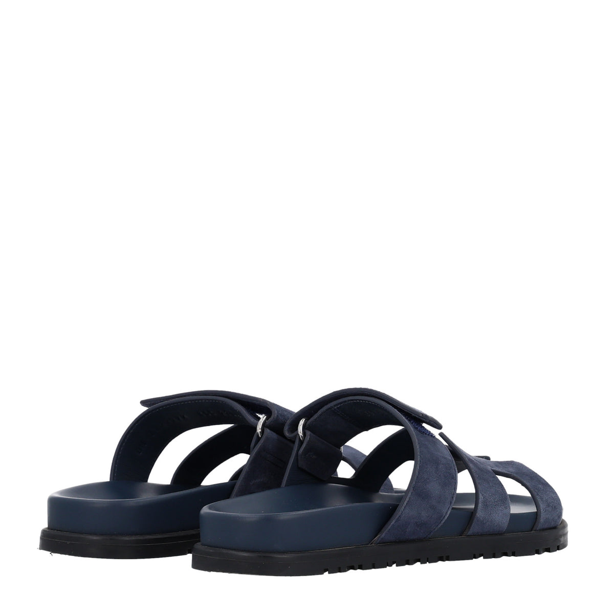 Hermes Suede Goatskin Womens Chypre Sandals 35.5 Bleu Celeste 5 of 11