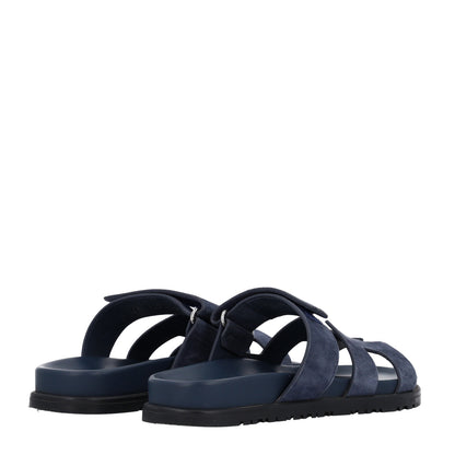 Hermes Suede Goatskin Womens Chypre Sandals 35.5 Bleu Celeste 5 of 11
