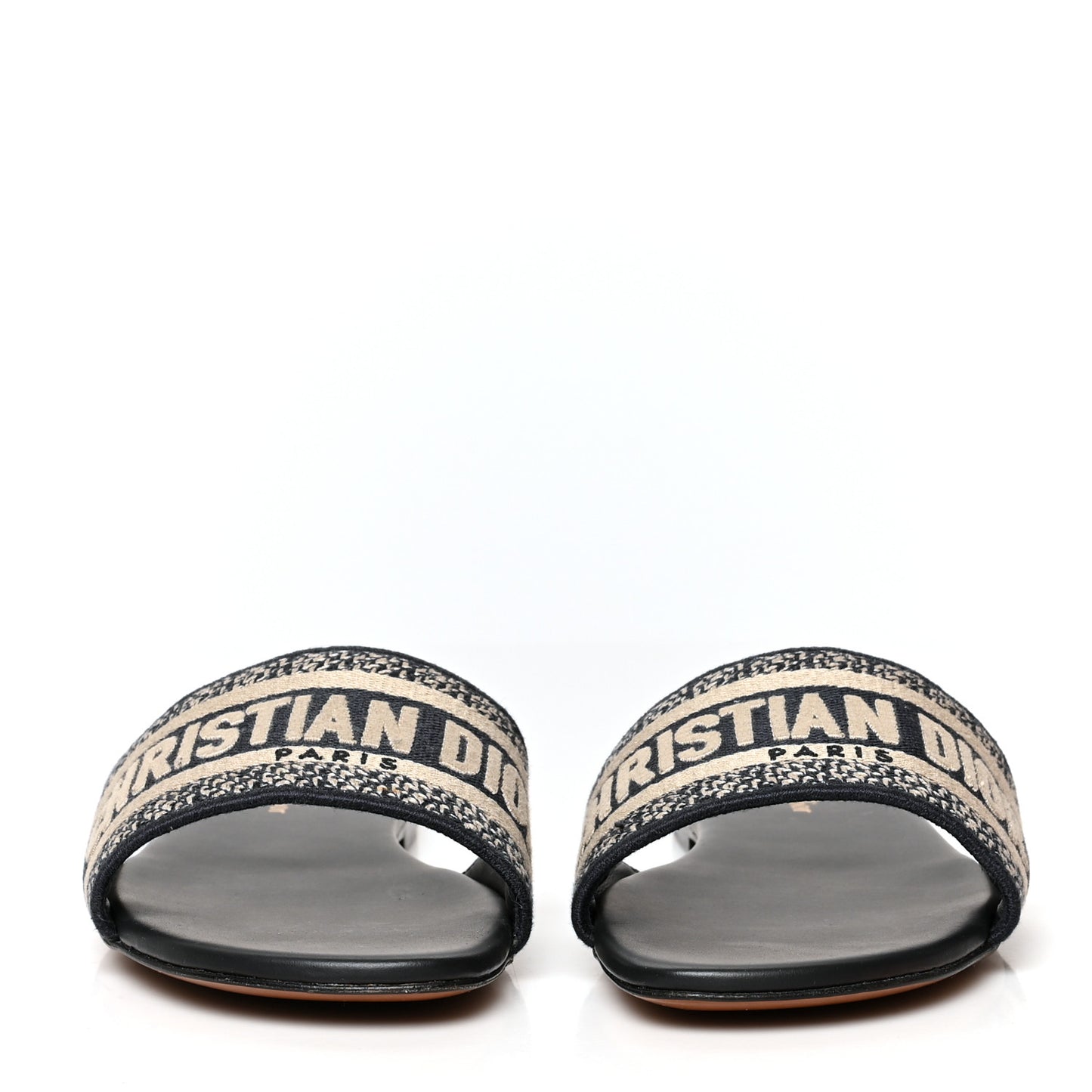 Canvas Embroidered Dway Mules Slide Sandals 38 Deep Blue