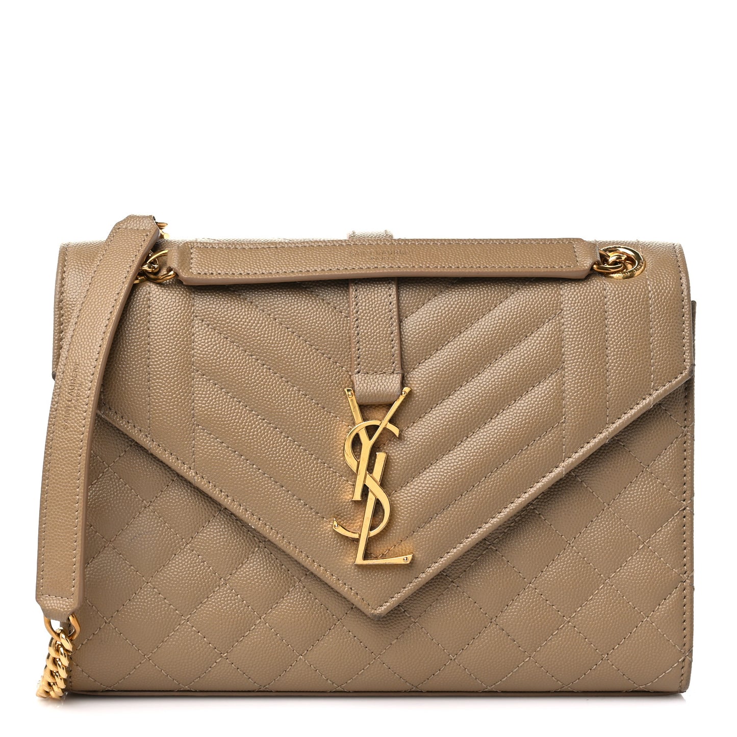 Grain De Poudre Textured Mixed Matelasse Medium Triquilt Monogram Satchel Natural Tan
