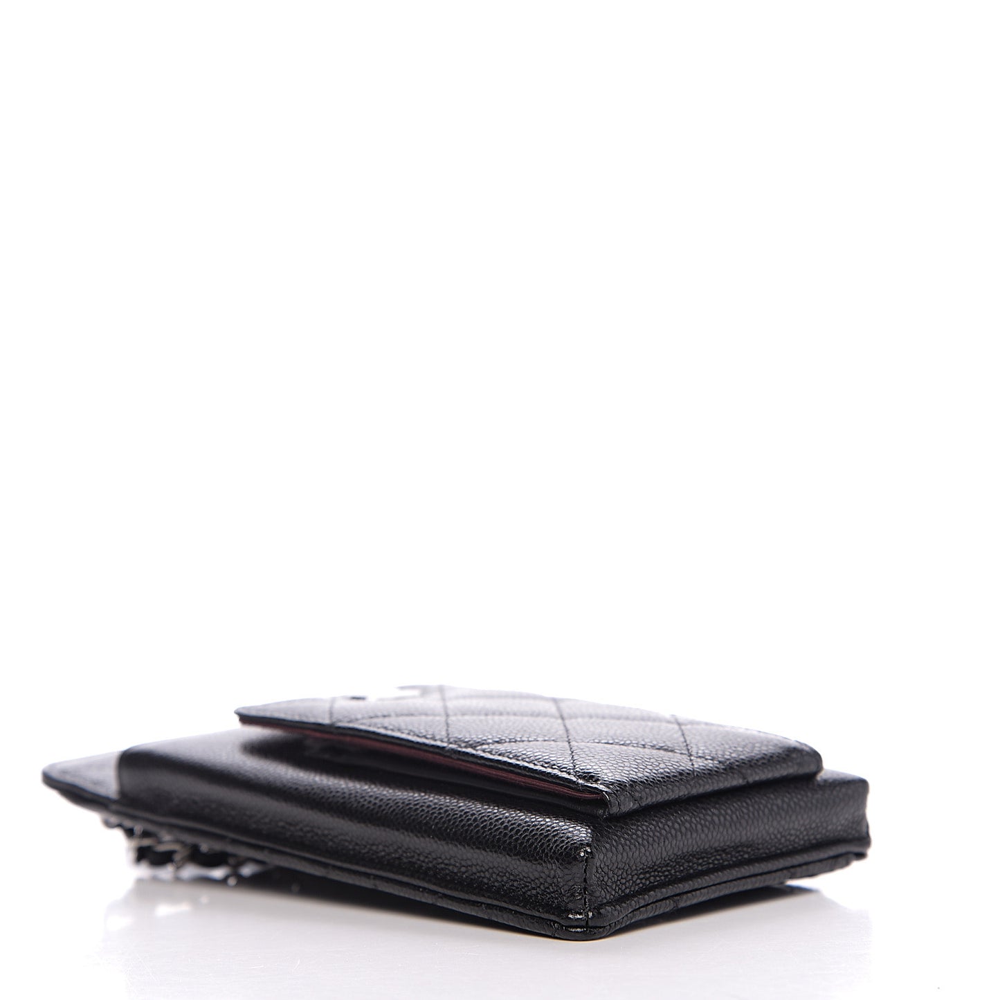 Caviar Quilted Zip Phone Case Black