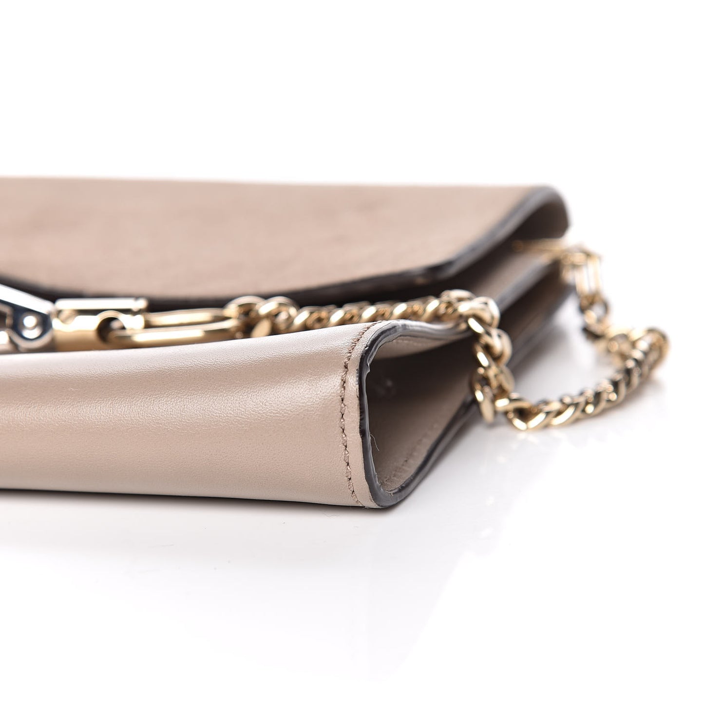 Suede Calfskin Faye Clutch Motty Grey