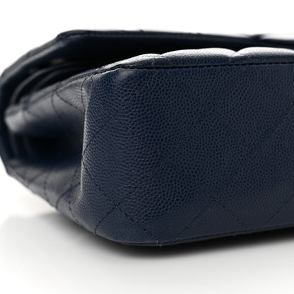Chanel Caviar Quilted Medium Double Flap Navy 9 of 13