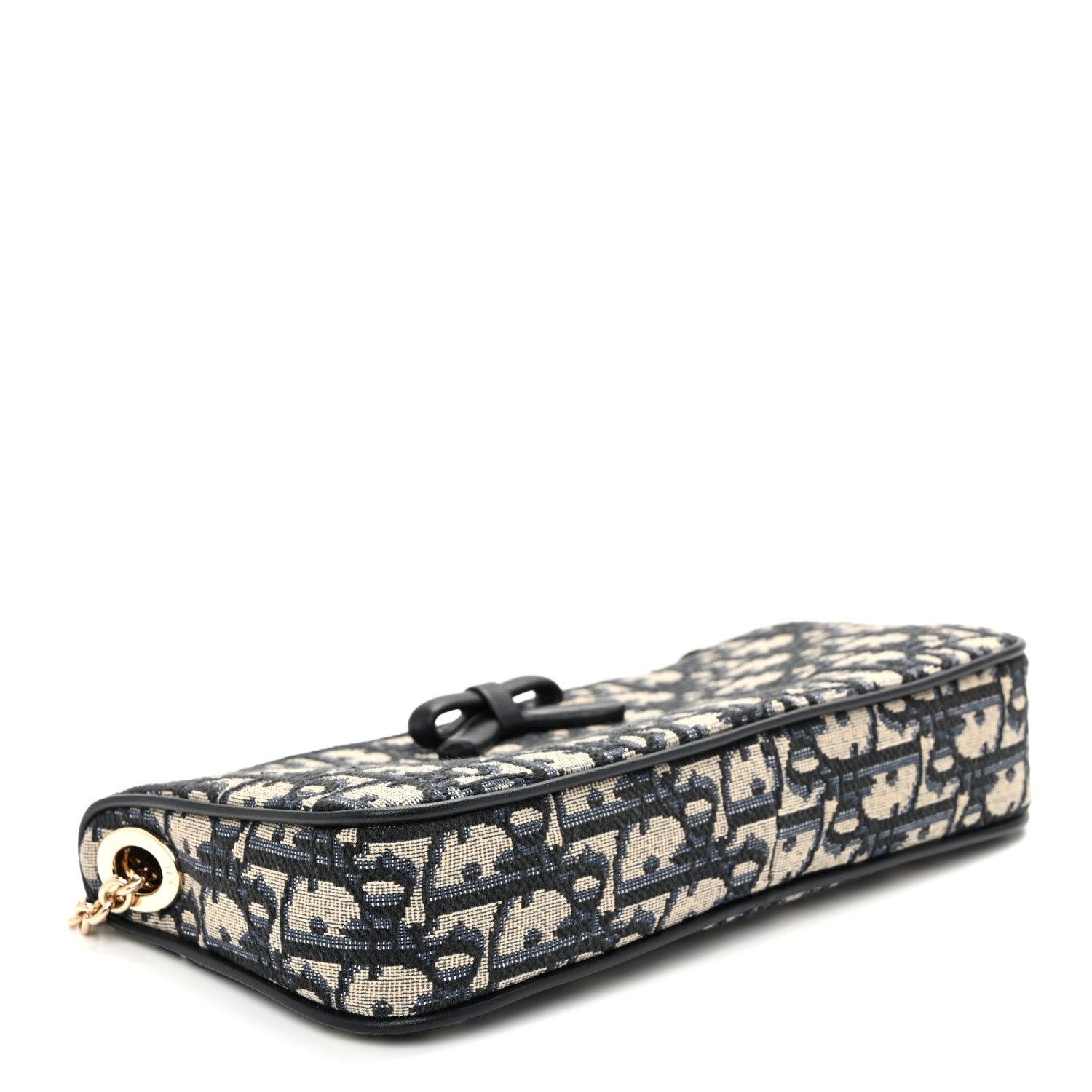 Christian Dior Oblique Bow Pouch With Chain Blue 4 of 11