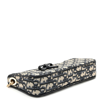 Christian Dior Oblique Bow Pouch With Chain Blue 4 of 11