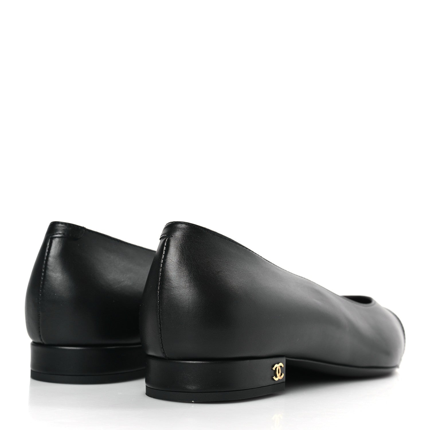 Chanel Lambskin Cap Toe Ballerina Flats 40.5 Black 4 of 11