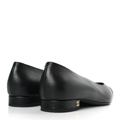 Chanel Lambskin Cap Toe Ballerina Flats 40.5 Black 4 of 11