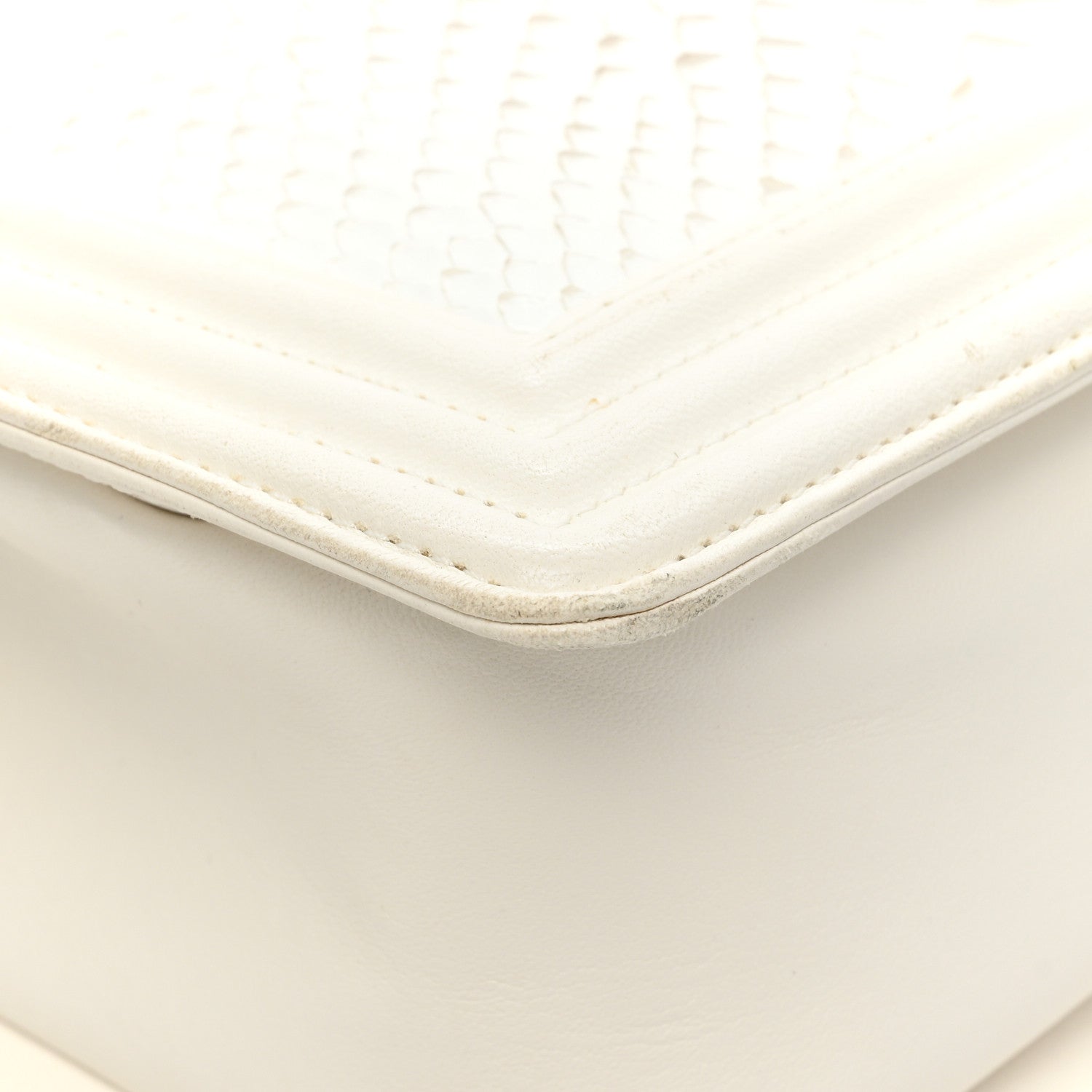 Chanel Snakeskin Medium Boy Flap White 12 of 19