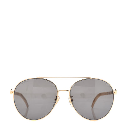 Gucci Aviator Charm Chain Sunglasses GG0725S Black 2 of 10