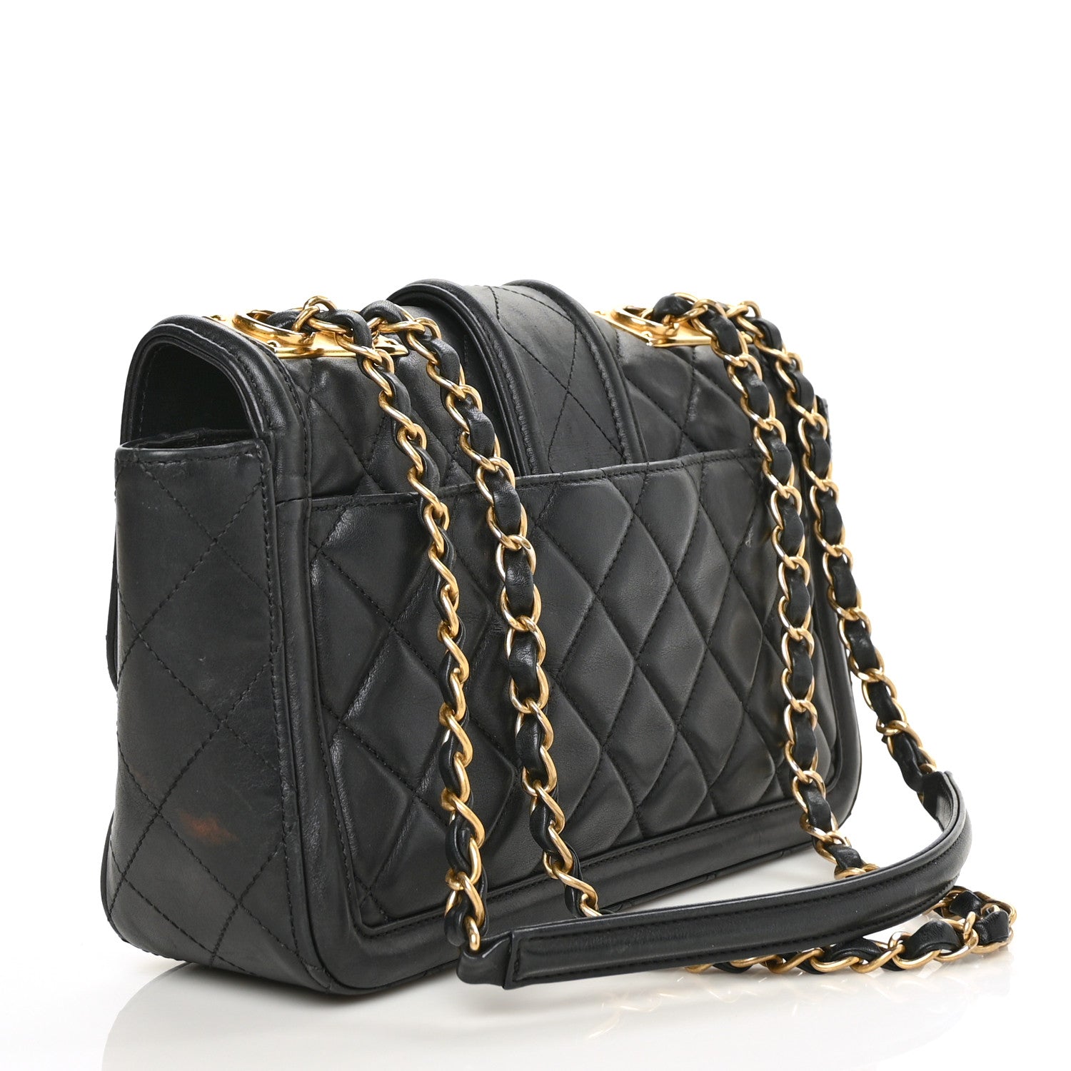 Chanel Lambskin Quilted Medium Elegant CC Flap Black 3 of 11