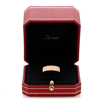 Cartier 18K Pink Gold Diamond 6.5mm LOVE Paved Ring 57 8 5 of 5