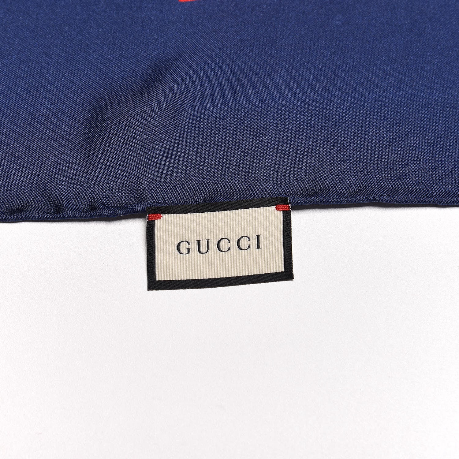 Gucci Silk Sylvie Stripe Web Logo Square Scarf Ivory Blue 5 of 5