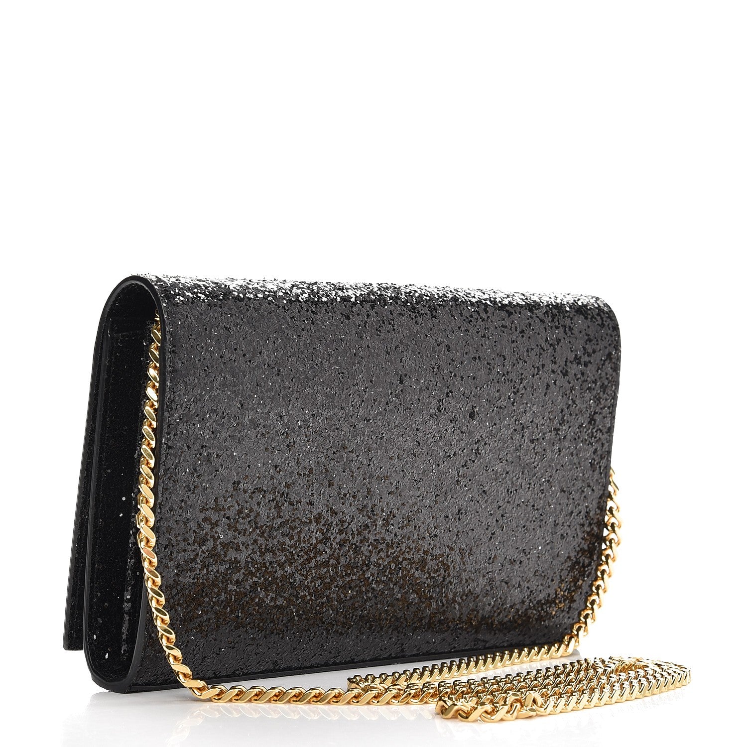 Saint Laurent Glitter Galactica Monogram Chain Wallet 3 of 7
