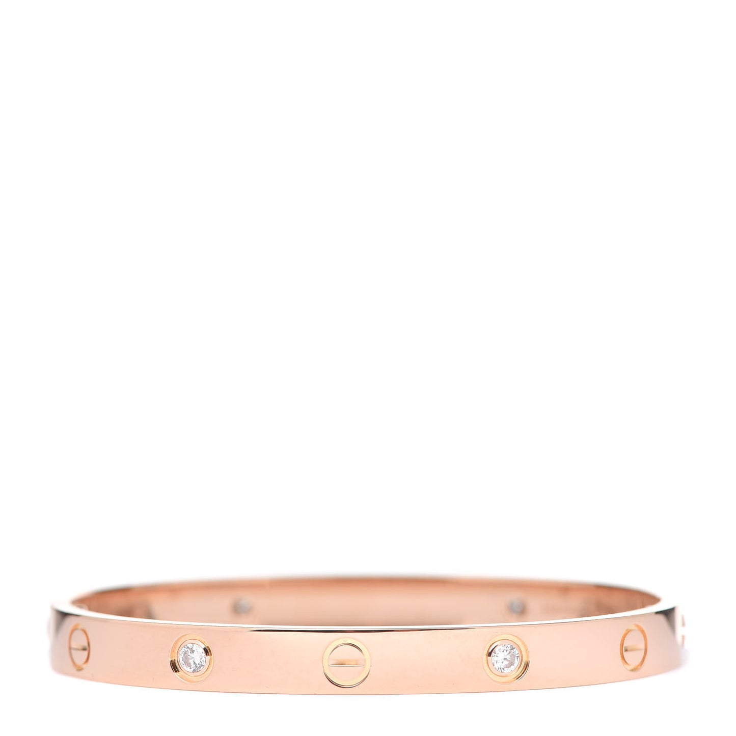 18K Pink Gold 4 Diamond LOVE Bracelet 17