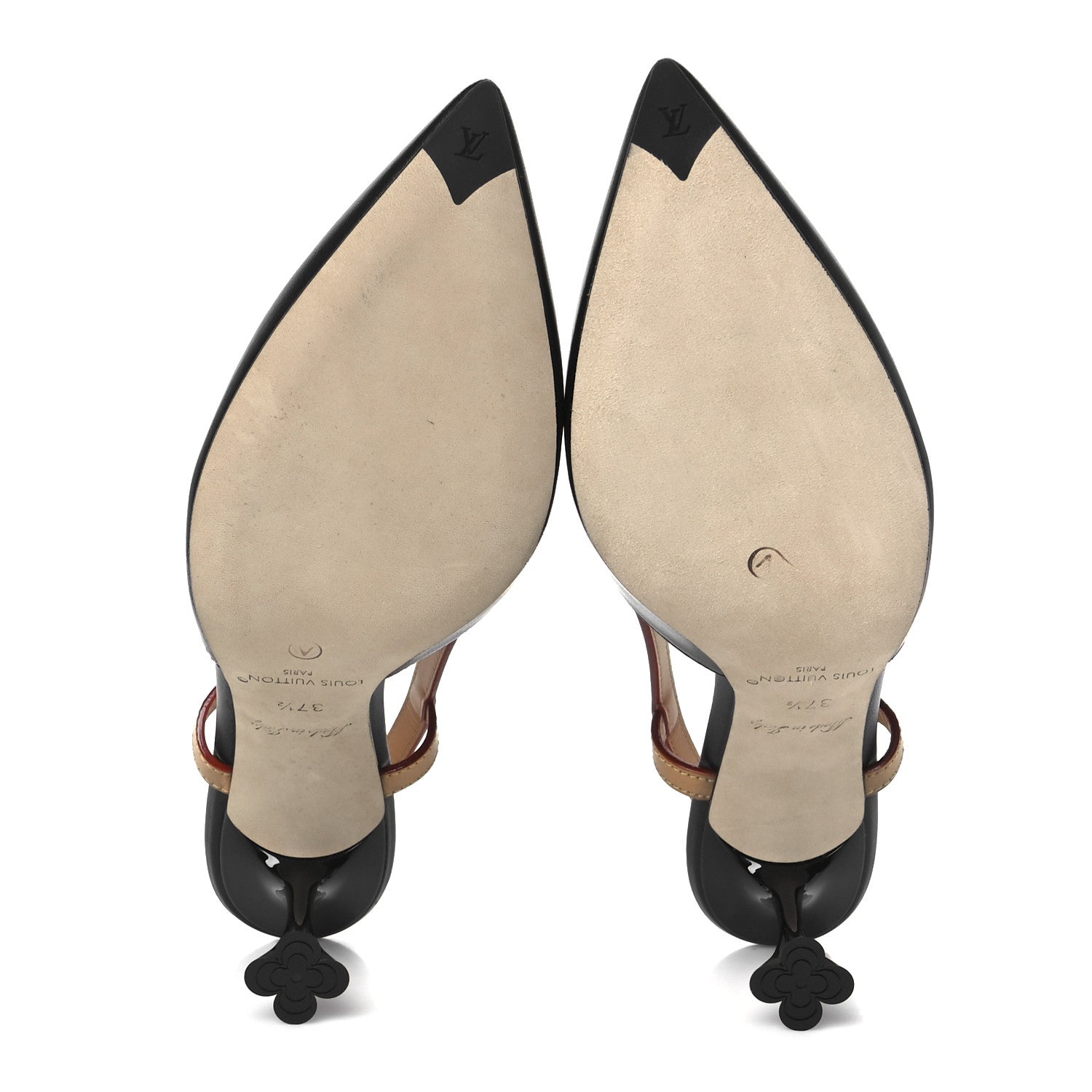Louis Vuitton Calfskin Blossom Slingback Pump 37.5 Black 6 of 8