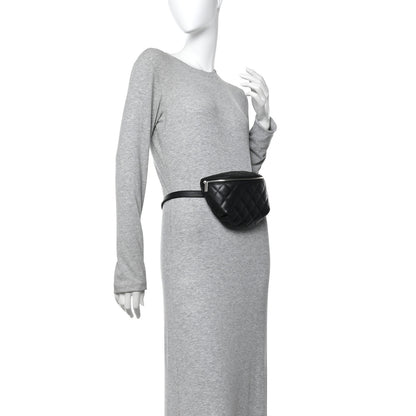 Chanel Lambskin Quilted Waist Belt Bag Black 2 of 13