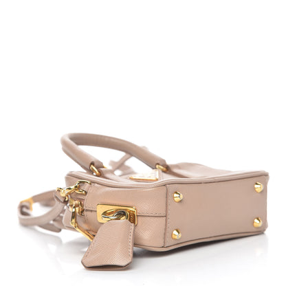 Prada Saffiano Lux Mini Top Handle Crossbody Cammeo 4 of 12