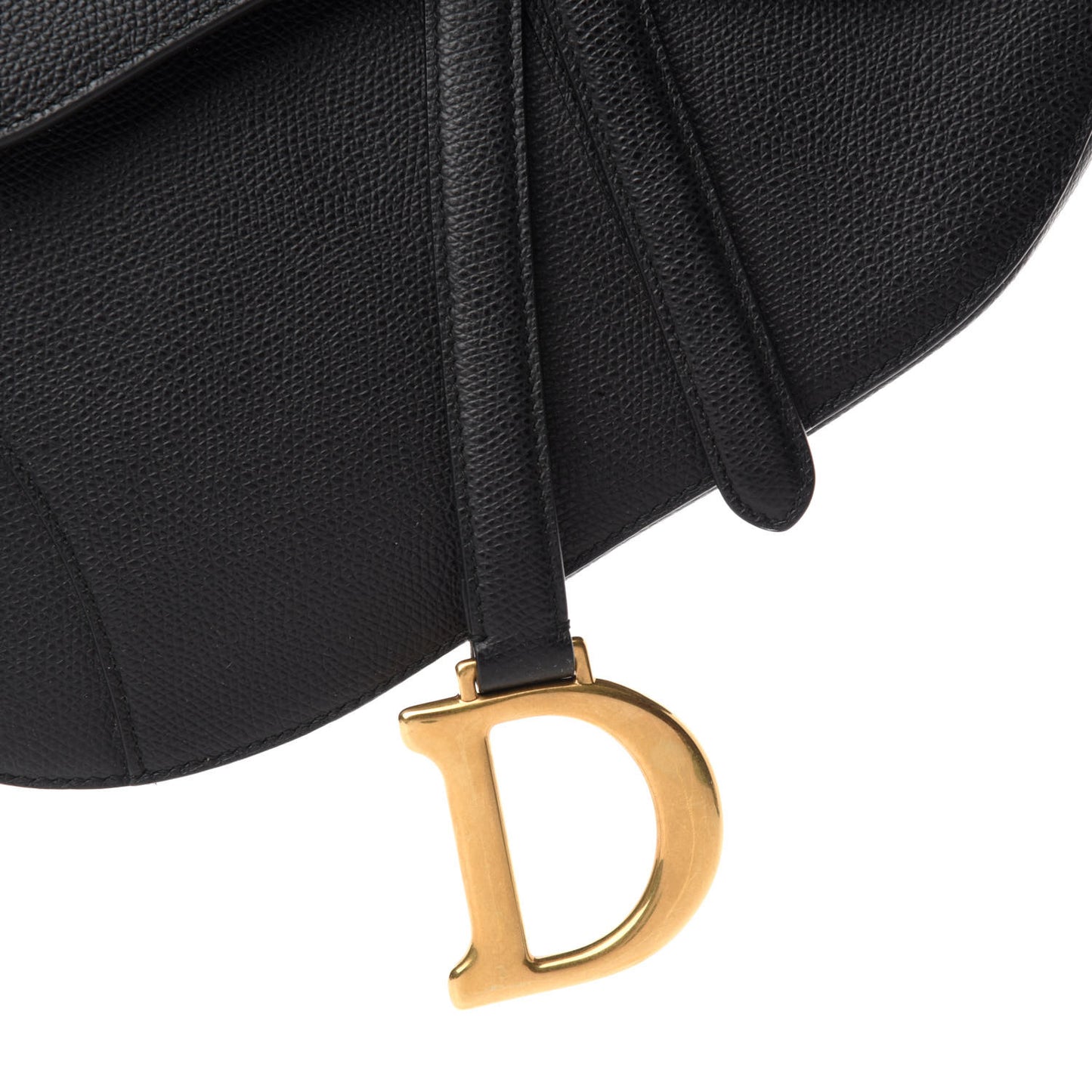 Grained Calfskin Saddle Bag Black